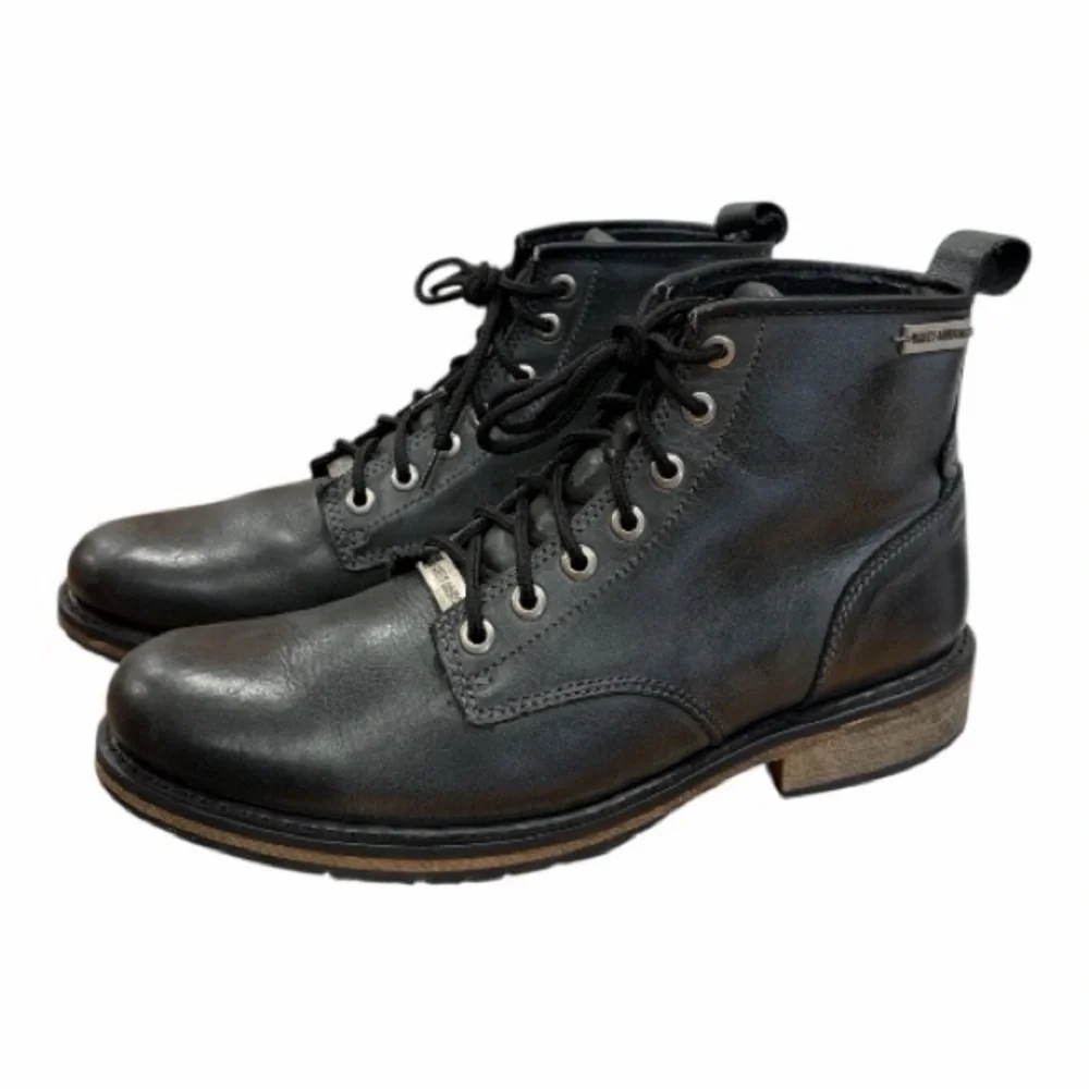 Harley Davidson Joshua Mens Double Tone Black Chukka Leather Biker Boots Sz 10.5